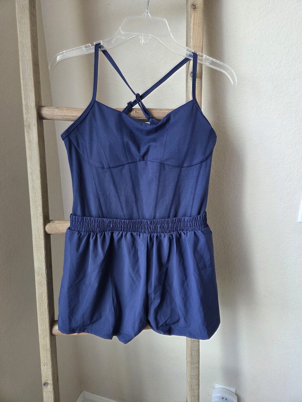 Victoria's Secret Pink Strappy One-Piece Romper, Navy